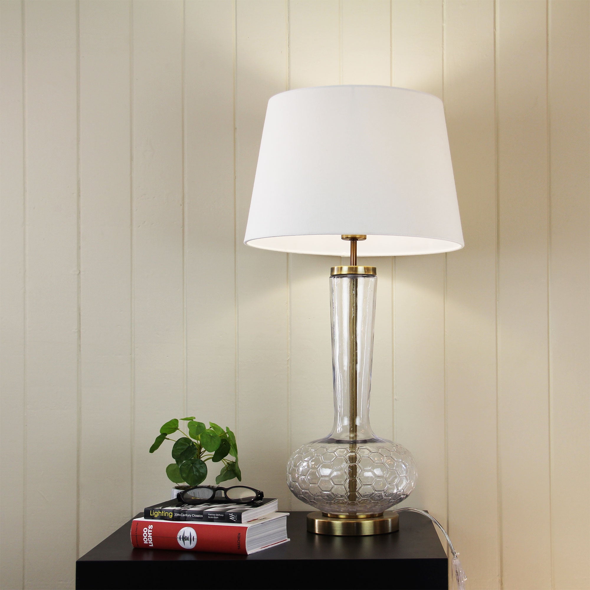 Pavia Clear Glass complete Table Lamp